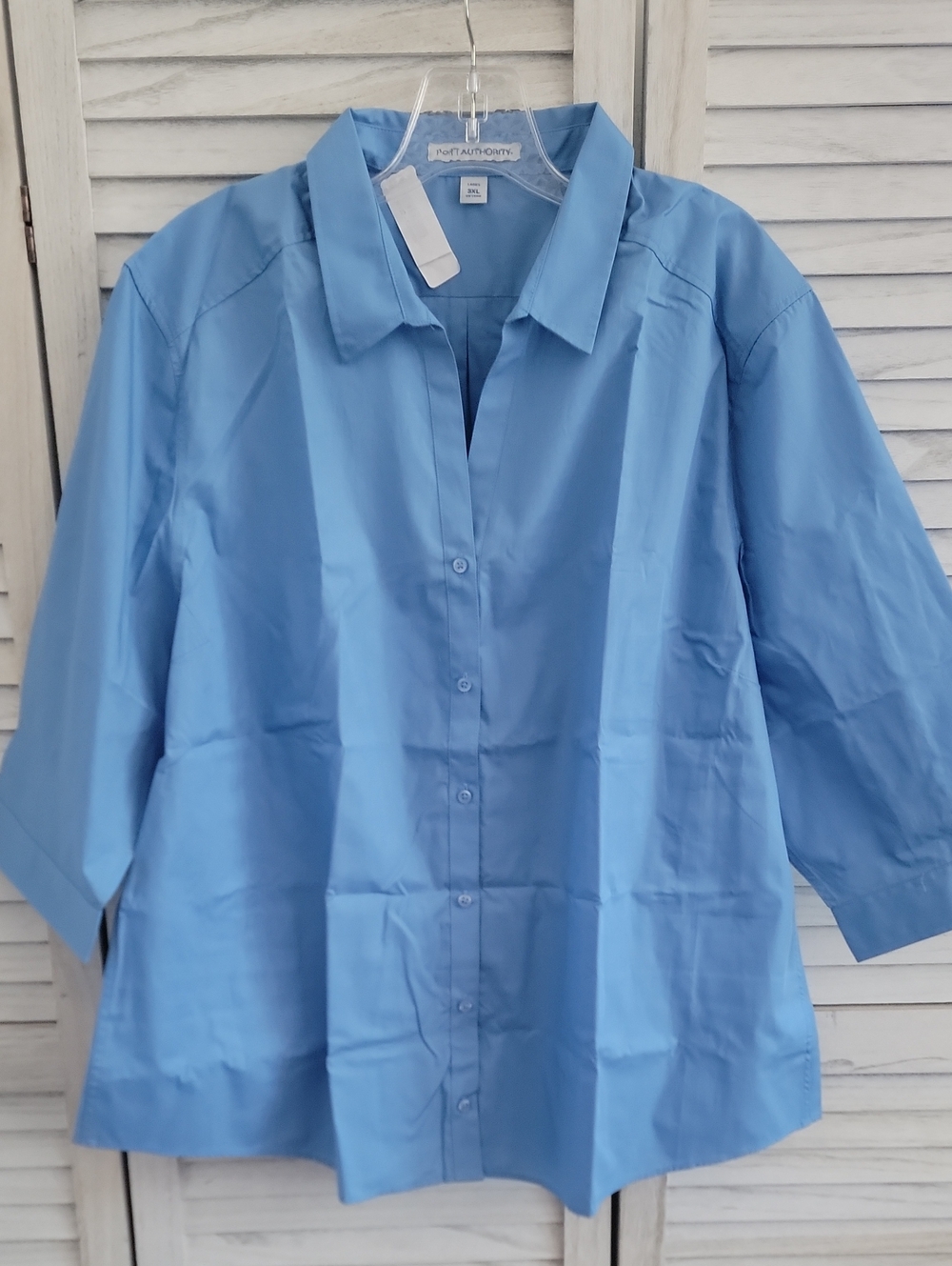 Port Authority Light Blue Ladies Button-Up Plus Size Shirt